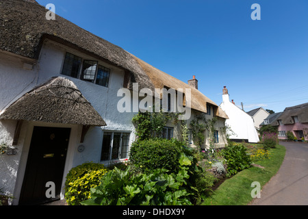 Splendido cottage con tetto in paglia in Dunster's Park Street Foto Stock