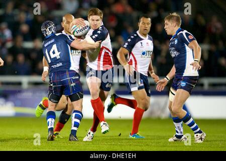 Salford, Regno Unito. 07 Nov, 2013. Andrew Henderson (Scozia Sheffield aquile) durante la Coppa del Mondo di Rugby group C/D gioco tra Scozia e Stati Uniti d'America dall'AJ Bell Stadium. Credito: Azione Sport Plus/Alamy Live News Foto Stock