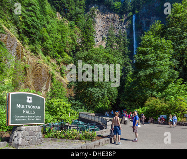 Cascate Multnomah, Columbia River Gorge, Multnomah County, Oregon, Stati Uniti d'America Foto Stock