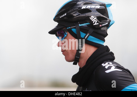 Chris Froome visto dopo una stagione di formazione nella sua pre-stagione trovanella fase isola di Mallorca, in Spagna. Foto Stock