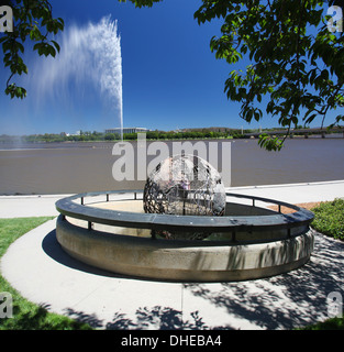 Il Captain Cook Memorial a Canberra, Australia Foto Stock