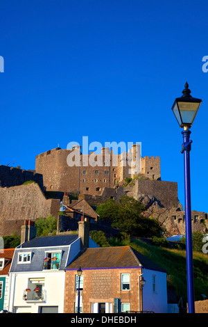 Castello di Mont Orgueil, Gorey, Jersey, Isole del Canale, Europa Foto Stock