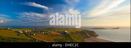 Rhossili Bay, Gower, Penisola, Wales, Regno Unito, Europa Foto Stock