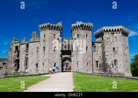 Raglan Castle, Monmouthshire, Wales, Regno Unito, Europa Foto Stock