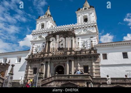 La Chiesa di San Francisco e il convento, Quito, Sito Patrimonio Mondiale dell'UNESCO, Provincia Pichincha, Ecuador Foto Stock