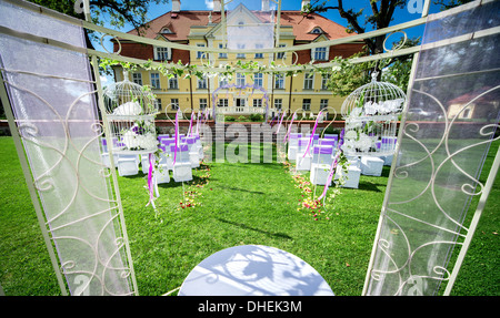 Cerimonia di matrimonio all'aperto Foto Stock