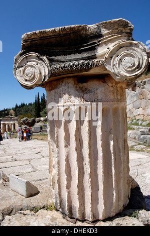 Le mura poligonali, Delphi, UNESCO, Peloponneso, Grecia Foto Stock