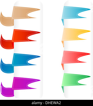 Set di origami carta etichette banner Foto Stock