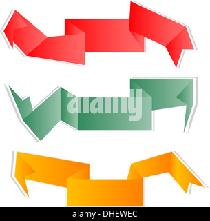 Set di carta origami banner Foto Stock