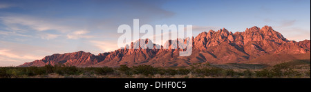 Organ Mountains at sunset, near Las Cruces, New Mexico USA Foto Stock