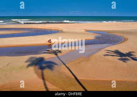 Il Brasile, Bahia: nativi a spiaggia naturale Praia Imbassaí Foto Stock