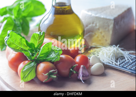 Diverso il cibo italiano close up Foto Stock