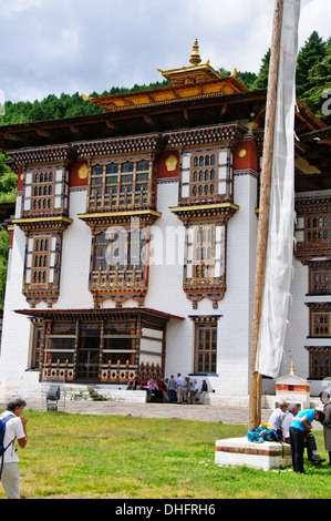 Kurjey lhakhang,buddista bhutanese santo tempio complesso,costituito da tre edifici,dopo guru rinpoce,bumthang,bhutan Foto Stock