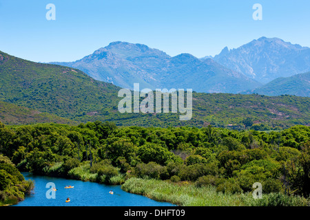 Valle del Fango, vicino a Galéria ( vicino a Calvi ), Corsica, Francia Foto Stock