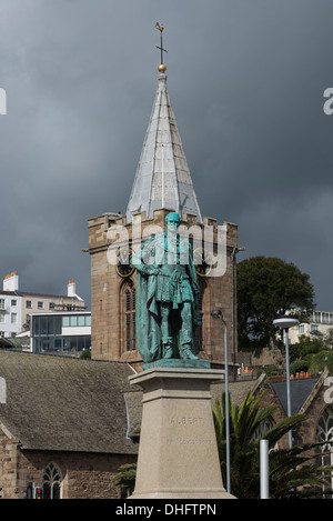 Prince Albert statua, St Peter Port Guernsey, Isole del Canale, REGNO UNITO Foto Stock