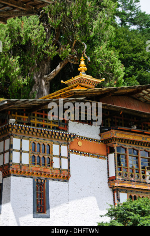 Kurjey lhakhang,buddista bhutanese santo tempio complesso,costituito da tre edifici,dopo guru rinpoce,bumthang,bhutan Foto Stock