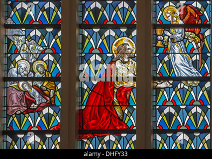 LEUVEN, Belgio - 3 settembre: preghiera di Gesù nel Getsemani giardino in st. Antonio chiesa dal 19. cento. su Sepetember 3, 2013 Foto Stock