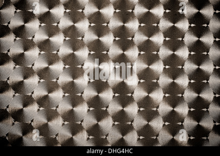 Sullo sfondo di un metallo con ripetitivo patten Foto Stock