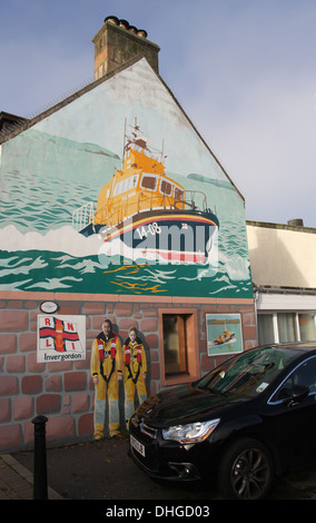 Imbarcazioni di salvataggio RNLI Invergordon murale Scozia Novembre 2013 Foto Stock