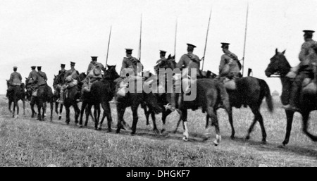 British Cavalry ritirata da Mons, 1914 fotografia del fallback prima che il tedesco anticipo nel mese di agosto Foto Stock