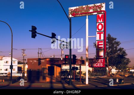 Motel vecchio segno di Las Vegas, Nevada, STATI UNITI D'AMERICA Foto Stock