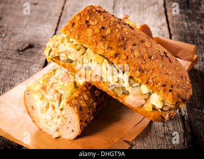 Gourment panini con insalata gourment Foto Stock