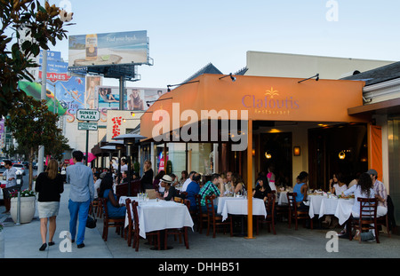 Hollywood Beverly Hills California CA famosa Sunset Blvd cenare al ristorante Clafoutis con il famoso e turisti Foto Stock