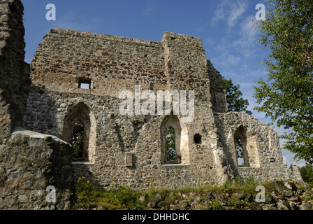 Le rovine del castello di Sigulda Foto Stock