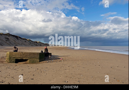 Hemsby spiaggia sulla costa orientale di Norfolk Foto Stock