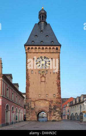 Vista del city gate Altportel, Speyer, Renania-Palatinato, Germania, Europa Foto Stock