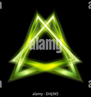 Colore verde brillante forma triangolare. Logo vettoriale EPS 10 Foto Stock
