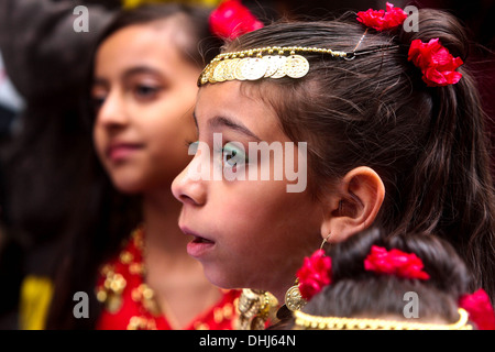 Khamoro etnia gitana festival di Praga. Gli zingari, Romani popolo zingaro nelle strade di Praga, Repubblica Ceca Foto Stock