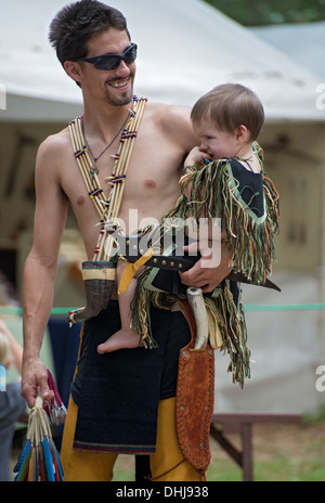 Nativo americano al Festival stato Oleno Park in North Florida. Foto Stock