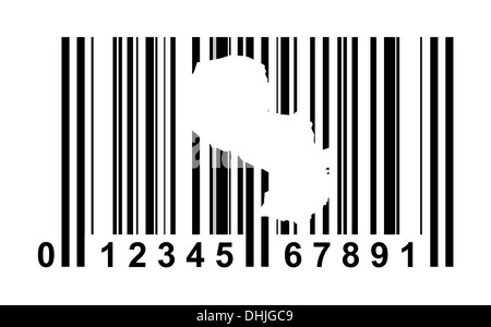 Il Paraguay shopping codice a barre isolate su sfondo bianco. Foto Stock