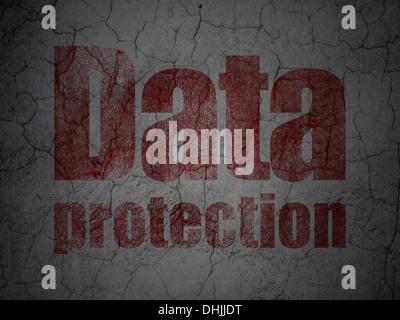 Concetto di sicurezza: protezione dei dati sulla parete grunge background Foto Stock