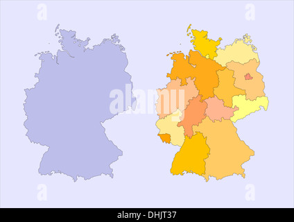 Mappa di Germania Foto Stock