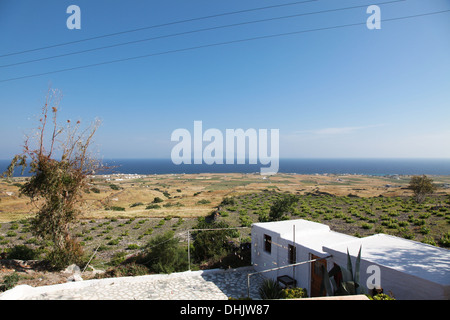 Cottage estivi sulla isola di Santorini (Grecia) Foto Stock