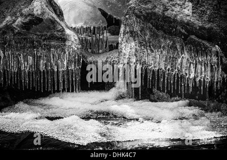 Icycles sulle rocce, Finnskogen, Norvegia Foto Stock