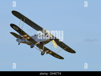 Hawker Hind vintage biplano RAF dalla collezione Shuttleworth battenti a Biggleswade.Ottobre battenti giorno 2013 Foto Stock