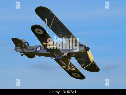 Hawker Hind vintage biplano RAF dalla collezione Shuttleworth battenti a Biggleswade.Ottobre battenti giorno 2013 Foto Stock