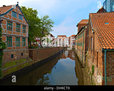 Baumhaus museum e museo Schwedenspeicher al vecchio porto anseatica, Stade, Germania Foto Stock