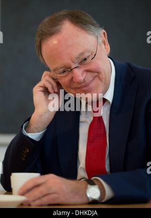 Hannover, Germania. Xii Nov, 2013. Premier della Bassa Sassonia Stephan Weil (SPD) dà un colloquio presso la casa di ospiti del governo del Land di Hannover, Germania, 12 novembre 2013. Weil il sunto delle trattative di coalizione è scettico. Foto: JOCHEN LÜBKE/dpa/Alamy Live News Foto Stock