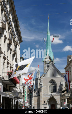 Frauenmuenster, Grossmuenster, Zurigo, Svizzera Foto Stock