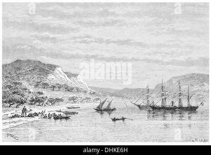 1888 Obok vista dalla rada Gibuti Golfo di Aden Foto Stock