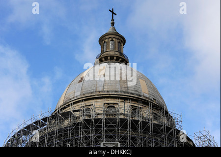 Ponteggio a riparare la cupola,Eglise du Pantheon,Parigi,Quartier Latin,Francia Foto Stock