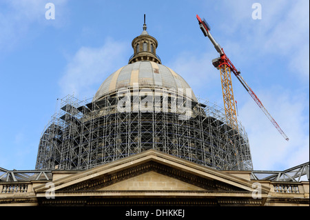 Ponteggio a riparare la cupola,Eglise du Pantheon,Parigi,Quartier Latin,Francia Foto Stock