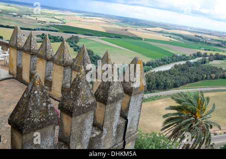 Almodovar castello sopra la valle fertile Foto Stock