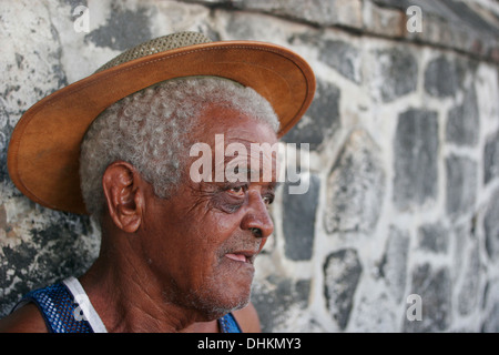 Ritratto di un uomo locale in Mauritius. Foto Stock