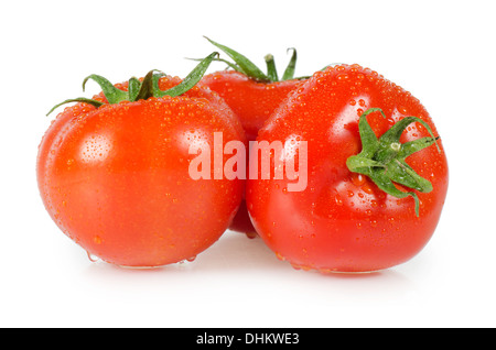 Pomodoro rosso isolato su sfondo bianco Foto Stock