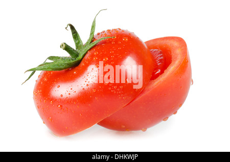 Pomodoro rosso isolato su sfondo bianco Foto Stock